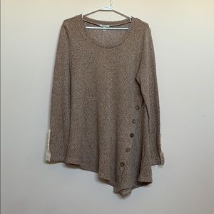 Flowy fall asymmetrical shirt